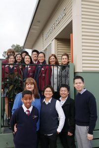 Students and teachers from Braybrook College standing with local GPs.
