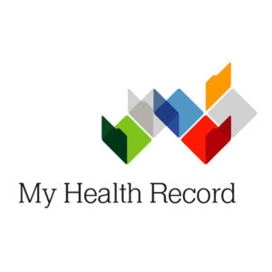 My Health Record logo.