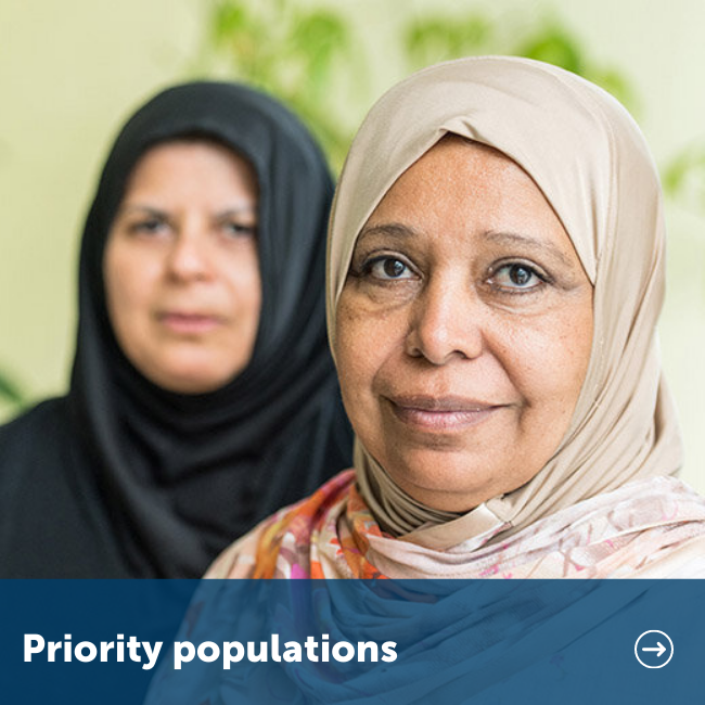 Priority populations tile