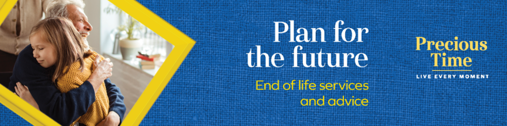 Banner for Precious Time, new website for end of life services and advice.