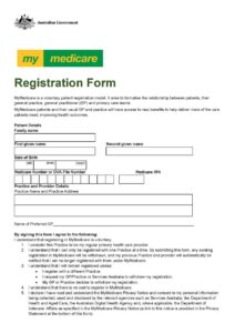MyMedicare patient registration form 