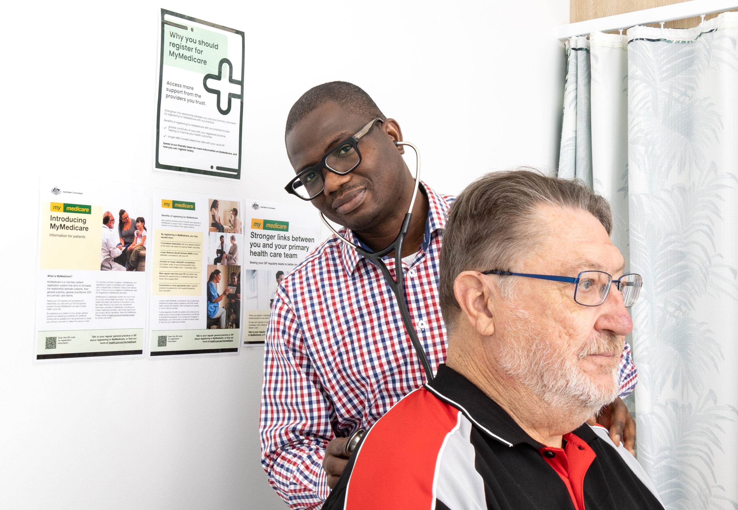 Dr Michael Oladiran with patient at Westview Medical Centre in Werribee.