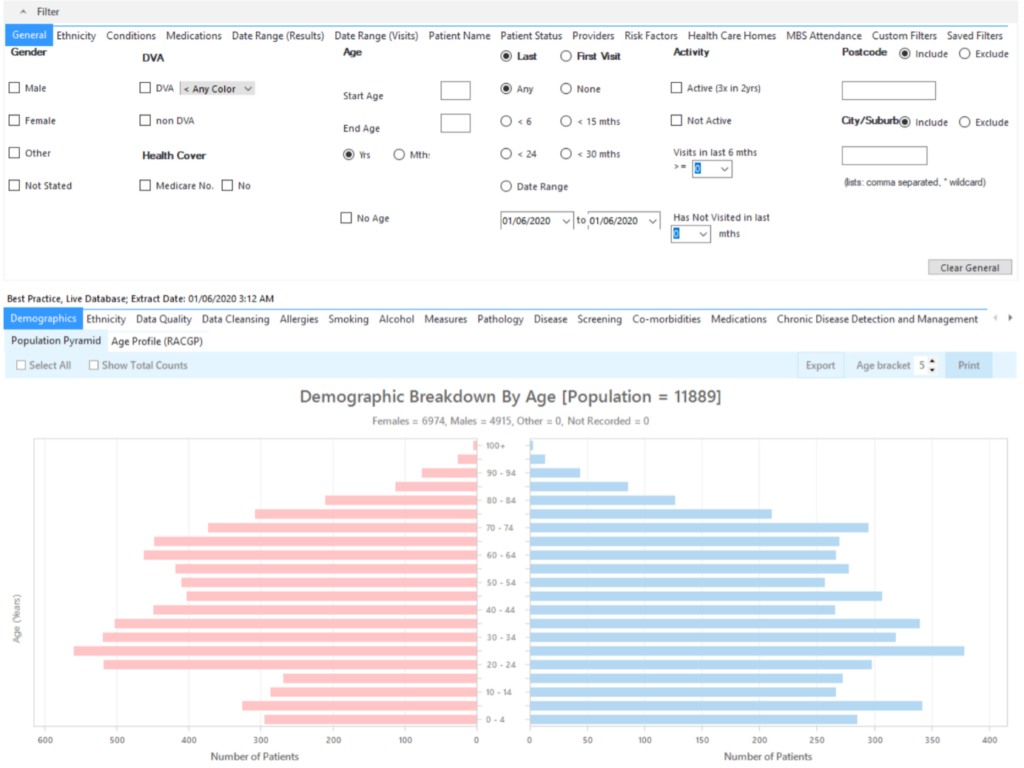 Screenshot of Pen CAT software.