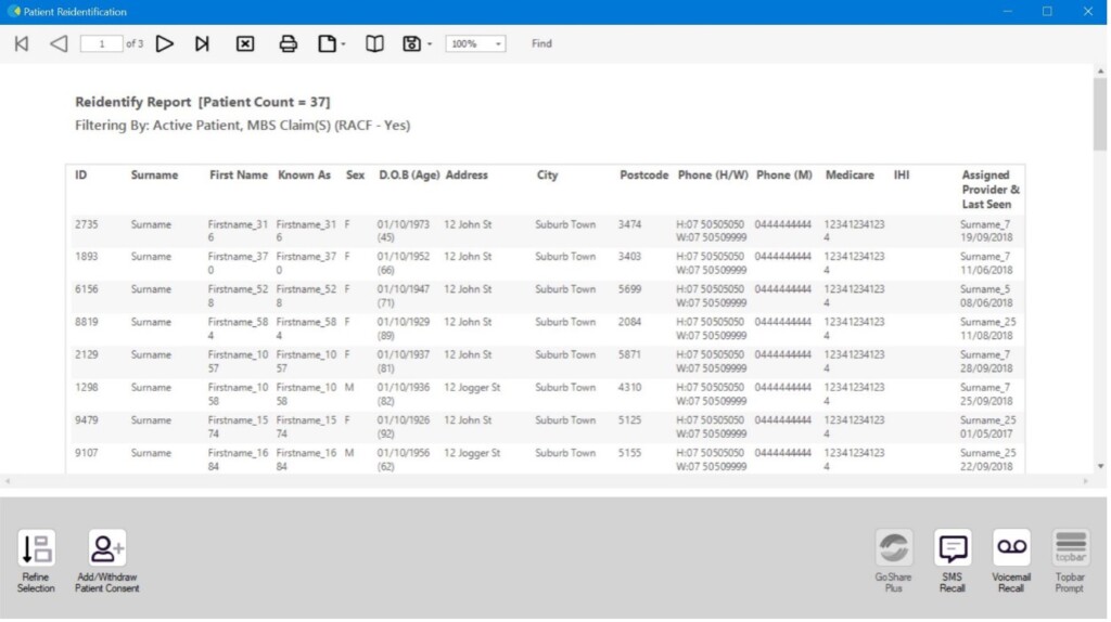 Screenshot of Pen CAT software.
