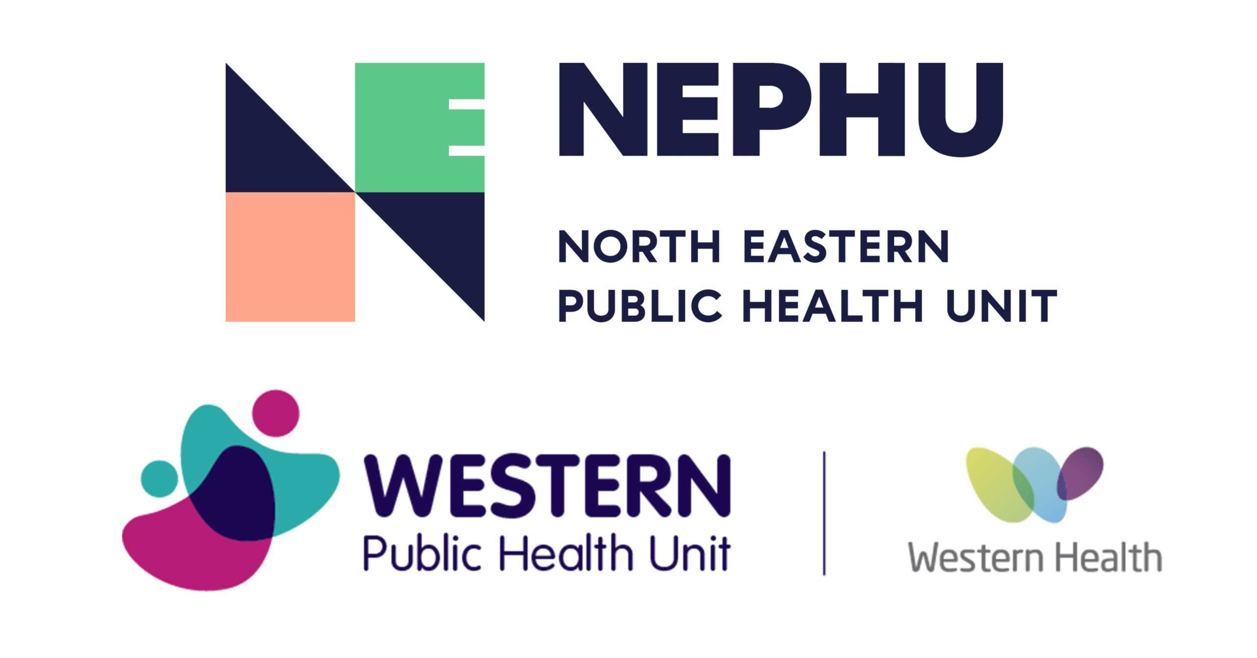 North Eastern Public Health Unit and Western Public Health Unit logos